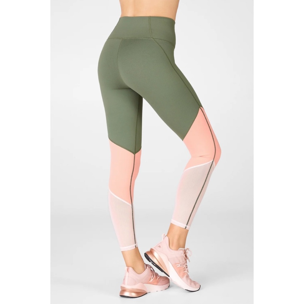 🆕 Fabletics Color-Block Zone High-Waisted 7/8 Leggings - Fitness PowerHold